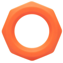 alpha ring by Calextotics Cockring Silicone Sexagon Alpha 37mm Orange